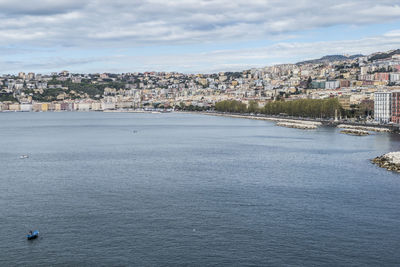 Cityscape of napoli from castle dell'ovo