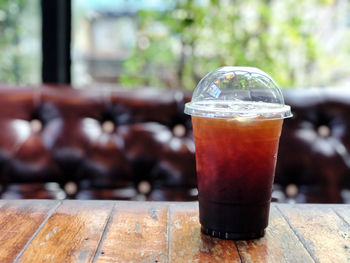 Close-up of coffee on table