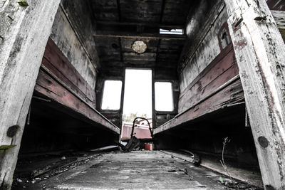 Interior of abandoned passenger train 