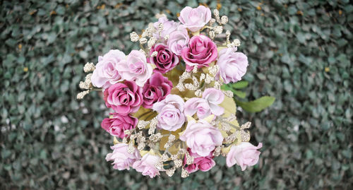 Close-up of pink rose bouquet