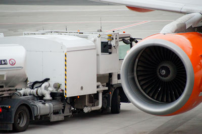 Airplane on airport runway