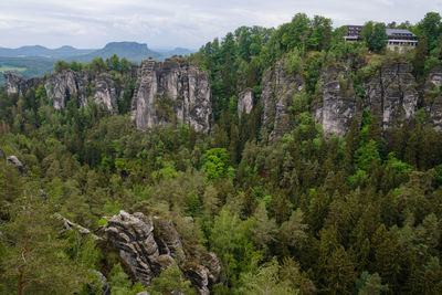 Scenic view of rocky mountains