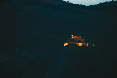 Illuminated building at night