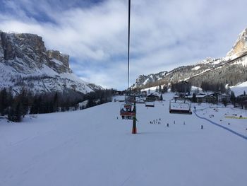 Snow covered mountain against sky