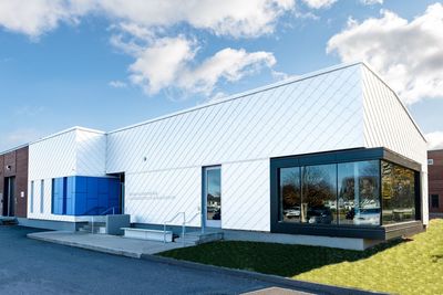 Modern office building against sky