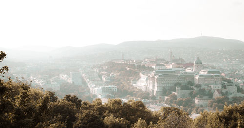 High angle view of townscape against sky