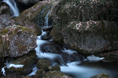 View of waterfall in forest