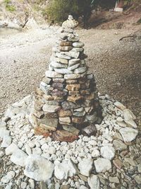 Stack of stones on rock