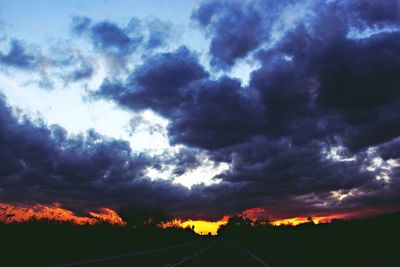 Scenic view of dramatic sky during sunset