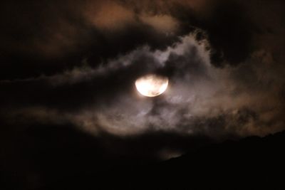 Low angle view of moon in sky