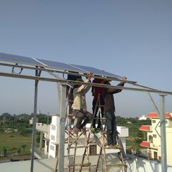 Low angle view of construction site against clear sky