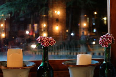 Glass of tea served on table in restaurant