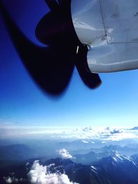 Cropped image of airplane wing