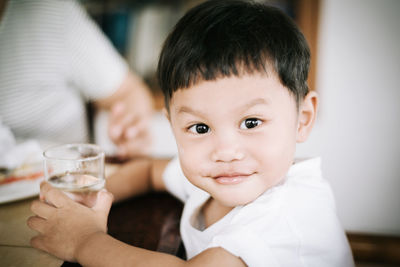 Close-up portrait of cute boy