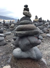 Stack of stones on beach