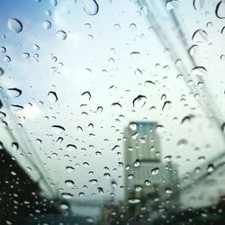 Close-up of water drops on glass