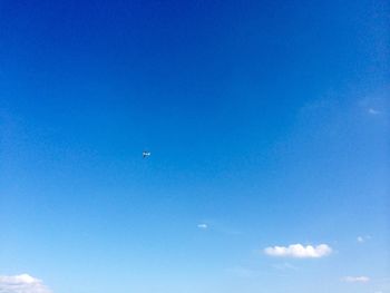 Low angle view of airplane flying in sky