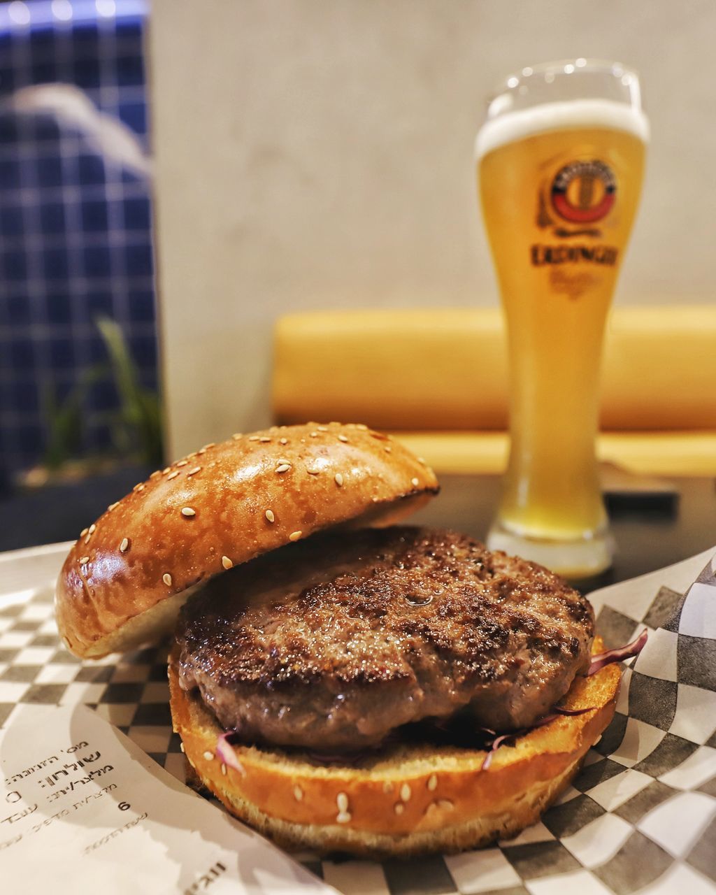 food and drink, still life, food, freshness, ready-to-eat, table, unhealthy eating, meat, close-up, focus on foreground, refreshment, indoors, no people, fast food, burger, drink, sandwich, beer, bread, serving size, hamburger, glass, snack, temptation