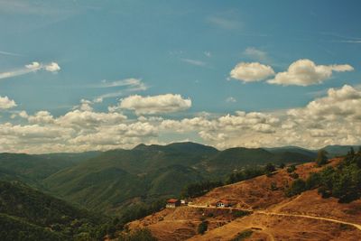 Scenic view of mountains against sky