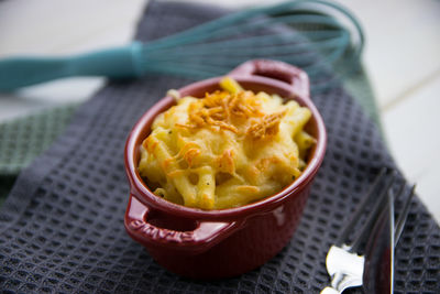 Close-up of food in bowl on table