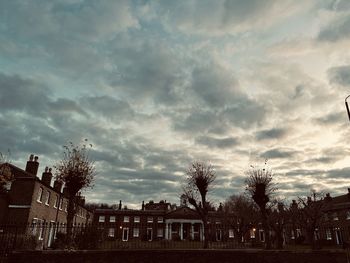 Low angle view of buildings against sky