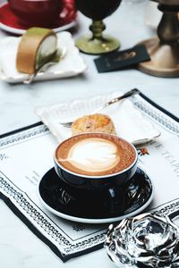 Close-up of coffee on table