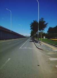 Empty road along trees