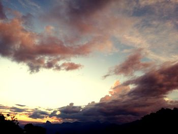 Low angle view of dramatic sky