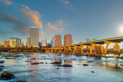 Bridge over river in city