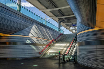 Low angle view of escalator