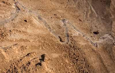 High angle shot of barren landscape