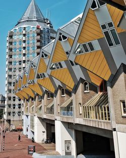 Low angle view of residential building against sky