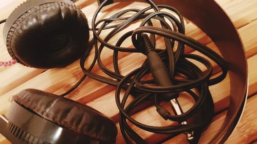 Close-up high angle view of table