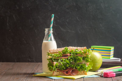 Close-up of drink on table