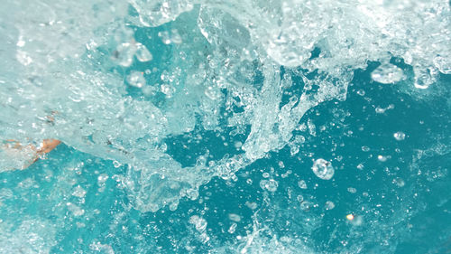 Close-up of bubbles in sea