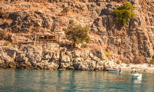 View of boats in sea