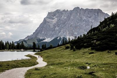 Scenic view of mountains against sky