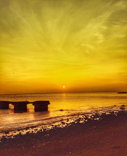Scenic view of sea at sunset