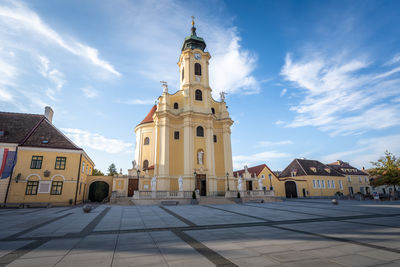 Low angle view of church against sky