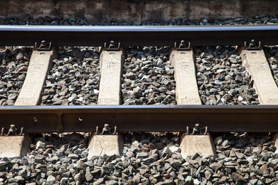 High angle view of railroad track