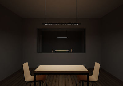 Empty chairs and table at home