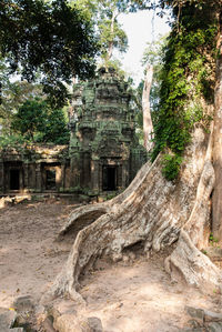 Low angle view of old ruin building