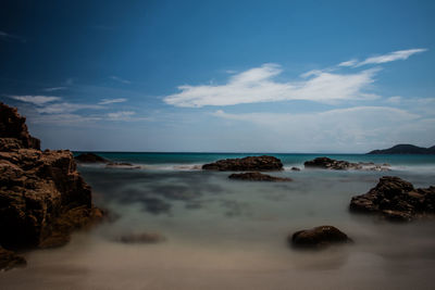 Scenic view of beach against sky