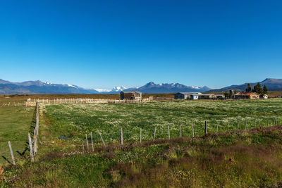 Farm on the ultima esperanza fjord, puerto natales, chile