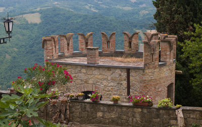 High angle view of old building