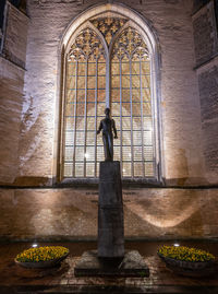 Statue of buddha in building