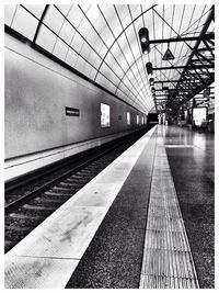 Empty railroad station platform