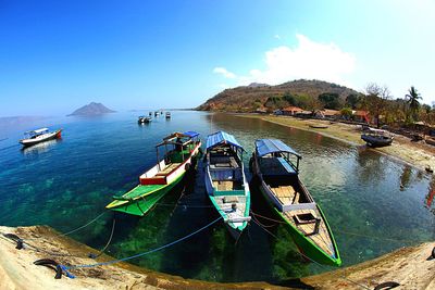 Boats in sea