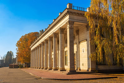 Mechanical engineering and instrument making pavilion. low angle view of historical building