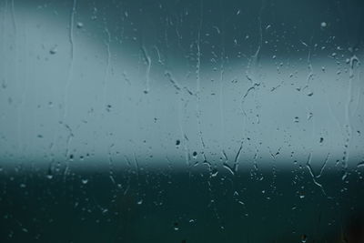 Full frame shot of wet glass window